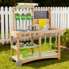 image:imageVEVOR Mud Kitchen Outdoor Mud Kitchen for Kids Wood Outdoor Play Kitchens with Spoons Sink Sunshade Canopy Swivel Wheels Cookware Pots and Accessories Wooden Play Kitchens for Home Lawn3465 x 1283 x 3543 inches