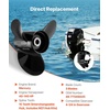 image:imageVEVOR Outboard Propeller Upgrade OEM 15 Spline Tooth Aluminum Outboard Boat Propeller Fit Mercury Engines 40140 HP 414 Gearcase 3Blade RH Right Hand Rotation130 x 130 x 61