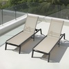 image:imageVEVOR Outdoor Chaise Lounge Chair 400 lbs Weight Capacity Foldable Sun Tanning Chair 5 Adjustable Positions Easy Assembly Heavy Duty Aluminum Pool Recliner Lounge Chairs for Beach Yard Patio