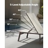 image:imageVEVOR Outdoor Chaise Lounge Chair 400 lbs Weight Capacity Foldable Sun Tanning Chair 5 Adjustable Positions Easy Assembly Heavy Duty Aluminum Pool Recliner Lounge Chairs for Beach Yard Patio