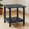 image:imageVEVOR Outdoor Side Table 1772W x 1496D x 1732H Inch Double Layer HDPE Outside End Table for Easy Maintenance Withstand Harsh Weather Fit for Patio Pool Beach Porch Indoor Backyard BlackBlack