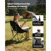 image:imageVEVOR Oversized Camping Chairs 450 lbs Heavy Duty Support Portable Padded Folding Camp Chairs with Dual Cup Holders amp Wine Glass Holders Carry Bag for Outdoor Fishing Black amp Gray 1 Pack