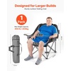 image:imageVEVOR Oversized Camping Chairs 450 lbs Heavy Duty Support Portable Padded Folding Camp Chairs with Dual Cup Holders amp Wine Glass Holders Carry Bag for Outdoor Fishing Black amp Gray 1 Pack