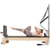 image:imageVEVOR Pilates Reformer Foldable Suitable for Intermediate and Beginners Users Pilates Equipment for Home Gym Studio Use with 4 Adjustable Resistance Spring Up to 400 LBSNatural wood color