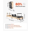 image:imageVEVOR Pilates Reformer Foldable Suitable for Intermediate and Beginners Users Pilates Equipment for Home Gym Studio Use with 4 Adjustable Resistance Spring Up to 400 LBSNatural wood color