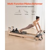 image:imageVEVOR Pilates Reformer Foldable Suitable for Intermediate and Beginners Users Pilates Equipment for Home Gym Studio Use with 4 Adjustable Resistance Spring Up to 400 LBSNatural wood color