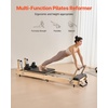 image:imageVEVOR Pilates Reformer Foldable Suitable for Intermediate and Beginners Users Pilates Equipment for Home Gym Studio Use with 4 Adjustable Resistance Spring Up to 400 LBSNatural wood color