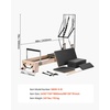 image:imageVEVOR Pilates Reformer Foldable Suitable for Intermediate and Beginners Users Pilates Equipment for Home Gym Studio Use with 4 Adjustable Resistance Spring Up to 400 LBSwood color