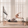 image:imageVEVOR Pilates Reformer Foldable Suitable for Intermediate and Beginners Users Pilates Equipment for Home Gym Studio Use with 4 Adjustable Resistance Spring Up to 400 LBSwood color