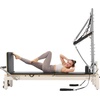 image:imageVEVOR Pilates Reformer Foldable Suitable for Intermediate and Beginners Users Pilates Equipment for Home Gym Studio Use with 4 Adjustable Resistance Spring Up to 400 LBSWhite