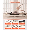 image:imageVEVOR Pilates Reformer Foldable Suitable for Intermediate and Beginners Users Pilates Equipment for Home Gym Studio Use with 4 Adjustable Resistance Spring Up to 400 LBSWhite