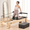 image:imageVEVOR Pilates Reformer Machine Wooden Pilates Workout Equipment for Home Gym Studio Use Pilates Bed with Dual Resistance Spring amp Cord Reformer Set with Sitting Box Up to 400 LBS