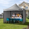image:imageVEVOR Pop Up Canopy 10 x 10 FT Instant Canopy Portable Gazebo with 3 Sidewalls amp 2 Ventilated Windows Height Adjustable PopUp Outdoor Shelter Tent for Events Patio Backyard Party ParkingGray
