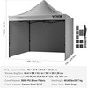 image:imageVEVOR Pop Up Canopy 10 x 10 FT Instant Canopy Portable Gazebo with 3 Sidewalls amp 2 Ventilated Windows Height Adjustable PopUp Outdoor Shelter Tent for Events Patio Backyard Party ParkingGray