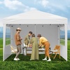image:imageVEVOR Pop Up Canopy 10 x 10 FT Instant Canopy Portable Gazebo with 3 Sidewalls amp 2 Ventilated Windows Height Adjustable PopUp Outdoor Shelter Tent for Events Patio Backyard Party ParkingWhite Canopy with Windows