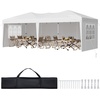 image:imageVEVOR Pop Up Canopy 10 x 10 FT Instant Canopy Portable Gazebo with 3 Sidewalls amp 2 Ventilated Windows Height Adjustable PopUp Outdoor Shelter Tent for Events Patio Backyard Party ParkingWhite Canopy with Windows