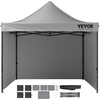 image:imageVEVOR Pop Up Canopy 10 x 10 FT Instant Canopy Portable Gazebo with 3 Sidewalls amp 2 Ventilated Windows Height Adjustable PopUp Outdoor Shelter Tent for Events Patio Backyard Party ParkingGray