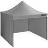 image:imageVEVOR Pop Up Canopy 10 x 10 FT Instant Canopy Portable Gazebo with 3 Sidewalls amp 2 Ventilated Windows Height Adjustable PopUp Outdoor Shelter Tent for Events Patio Backyard Party ParkingGray