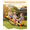 image:imageVEVOR Seesaw Teeter Totter for Kids Outdoor 200 lbs Load Capacity Metal Rocking Teeter Totter with Handles Toddler Seesaw for Kids Aged 3 Playground Equipment for Lawn Backyard 3 SeatsYellow