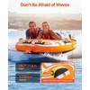 image:imageVEVOR Towable Tubes for Boating 14 Riders Inflatable Boat Tubes amp Towables 340680 lbs Capacity Multiple Sizes with Full Nylon Cover PaddedEVA Handles Fins amp Safety Valve MultiOption12 Riders