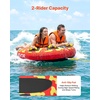 image:imageVEVOR Towable Tubes for Boating 14 Riders Inflatable Boat Tubes amp Towables 340680 lbs Capacity Multiple Sizes with Full Nylon Cover PaddedEVA Handles Fins amp Safety Valve MultiOption12 Riders
