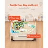 image:imageVEVOR Train Table 62 Multicolor Pieces Wooden Kids Activity Table with Large Storage Drawer 3in1 Wooden Train Set for Playing Drawing Reading Eating Creative Toy Set for Kids Ages 3Rolling Drawer