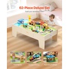 image:imageVEVOR Train Table 62 Multicolor Pieces Wooden Kids Activity Table with Large Storage Drawer 3in1 Wooden Train Set for Playing Drawing Reading Eating Creative Toy Set for Kids Ages 3Standard Drawer