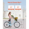 image:imageVEVOR Women Beach Cruiser Bike 2426 Inch 17 Speed Pink amp Light Blue Ladies Bicycle Adjustable Seat Front Basket amp Rear Rack Perfect for Daily Riding Shopping amp FitnessLight blue