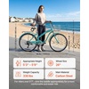 image:imageVEVOR Women Beach Cruiser Bike 2426 Inch 17 Speed Pink amp Light Blue Ladies Bicycle Adjustable Seat Front Basket amp Rear Rack Perfect for Daily Riding Shopping amp FitnessLight green