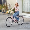 image:imageVEVOR Women Bike 7Speed and 1Speed 2426 Inch Pink and Light Blue Beach Cruiser Bike with Large Capacity Basket and Rear Rack Adjustable Seat Fits for Cycling Exercise amp ShoppingPink