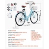 image:imageVEVOR Women Bike 7Speed and 1Speed 2426 Inch Pink and Light Blue Beach Cruiser Bike with Large Capacity Basket and Rear Rack Adjustable Seat Fits for Cycling Exercise amp ShoppingLight blue