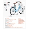 image:imageVEVOR Women Bike 7Speed and 1Speed 2426 Inch Pink and Light Blue Beach Cruiser Bike with Large Capacity Basket and Rear Rack Adjustable Seat Fits for Cycling Exercise amp ShoppingLight blue