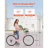 image:imageVEVOR Women Bike 7Speed and 1Speed 2426 Inch Pink and Light Blue Beach Cruiser Bike with Large Capacity Basket and Rear Rack Adjustable Seat Fits for Cycling Exercise amp ShoppingPink