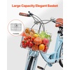 image:imageVEVOR Women Bike 7Speed and 1Speed 2426 Inch Pink and Light Blue Beach Cruiser Bike with Large Capacity Basket and Rear Rack Adjustable Seat Fits for Cycling Exercise amp ShoppingLight blue