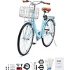 image:imageVEVOR Women Bike 7Speed and 1Speed 2426 Inch Pink and Light Blue Beach Cruiser Bike with Large Capacity Basket and Rear Rack Adjustable Seat Fits for Cycling Exercise amp ShoppingLight blue