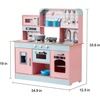 image:imageVEVOR Wooden Play Kitchen Toy Play Kitchen for Kids with Lights and Sounds Toddler Kitchen with Ice Maker Oven Sink Microwaves Fridge and Utensil and Fruit Accessory for Toddlers WhitePink
