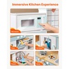 image:imageVEVOR Wooden Play Kitchen Toy Play Kitchen for Kids with Lights and Sounds Toddler Kitchen with Ice Maker Oven Sink Microwaves Fridge and Utensil and Fruit Accessory for Toddlers WhiteWhite