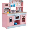 image:imageVEVOR Wooden Play Kitchen Toy Play Kitchen for Kids with Lights and Sounds Toddler Kitchen with Ice Maker Oven Sink Microwaves Fridge and Utensil and Fruit Accessory for Toddlers WhitePink