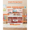 image:imageVEVOR Wooden Play Kitchen Toy Play Kitchen for Kids with Lights and Sounds Toddler Kitchen with Ice Maker Oven Sink Microwaves Fridge and Utensil and Fruit Accessory for Toddlers WhitePink