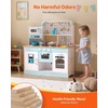 image:imageVEVOR Wooden Play Kitchen Toy Play Kitchen for Kids with Lights and Sounds Toddler Kitchen with Ice Maker Oven Sink Microwaves Fridge and Utensil and Fruit Accessory for Toddlers WhiteWhite