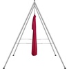 image:imageVEVOR Yoga Stand Frame 96 ft Aerial Silk Swing Stand Max 5512 lbs Load Capacity Triangular Structure with NonSlip Base amp EVA Foam 4Level Horizontal amp 6Level Vertical Adjustment Detachable Frame with 66Yard Yoga HammockSilverBlackRed