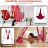 image:imageVEVOR Yoga Stand Frame 96 ft Aerial Silk Swing Stand Max 5512 lbs Load Capacity Triangular Structure with NonSlip Base amp EVA Foam 4Level Horizontal amp 6Level Vertical Adjustment Detachable Frame with 66Yard Yoga HammockSilverBlackRed
