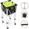 image:imageVEVORFoldable Tennis Ball Hopper Holds 150180 Tennis Balls Lightweight Aluminum Alloy Tennis Ball Basket Cart with Wheels for Tennis Playerblack