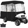 image:imageHappybuy Golf Cart Enclosure 4Person Golf Cart Cover 4Sided Fairway Deluxe 300D Waterproof Driving Enclosure with Transparent Windows Fit for EZGO Club Car Yamaha CartBK 787