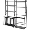 image:imageHappybuy Golf Storage Garage Organizer 2 Bag Stand Sports Equipment Rack Steel Cart Black with Baskets amp Hooks