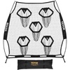 image:imageVEVOR 8 x 8 ft Football Trainer Throwing Net Training Throwing Target Practice Net with 6 Target Pockets Knotless Net Includes Straps and Portable Carry Case Improve QB Throwing AccuracyBlack
