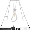 image:imageVEVOR Adjustable Yoga Aerial Rig Aerial Silk Stands with Height Adjustable 511FT Portable Stainless Steel Rigamp Aluminum Frame Legs Fit with HoopsLyraSilksHammockSilver