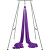 image:imageVEVOR Aerial Yoga Frame amp Hammock 55115 lbs Load Capacity 968 ft Height Professional Training Swing Stand Comes with 131 Yards Aerial Hammock Yoga Rig for Indoor Outdoor PurpleBluePurple