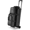 image:imageVEVOR Bowling Ball Bag 3 Ball Double Roller Bowling Bag with Wheels Featuring a Separate Compartment for Shoes Up To US Size 16 amp Oversized Accessory Pocket Retractable Handle Extends to 4134 inBlack