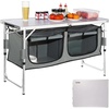 image:imageVEVOR Camping Kitchen Station 3 Adjustable Height Folding Outdoor Camp Cooking Table with Storage Organizer Quick Setup for Patio BBQ Picnic Glamping TravelingGrey